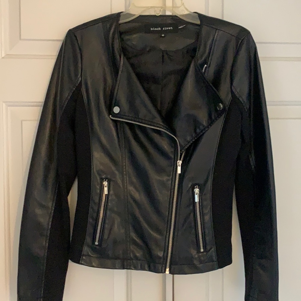 Black faux leather jacket